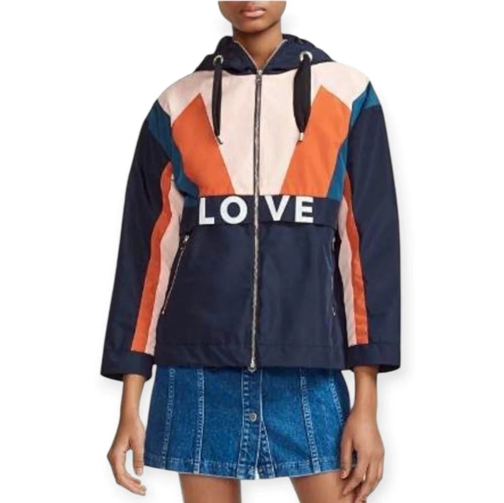 Maje Blima Windproof Jacket Love Colour Blocke Navy EU 36 or Small